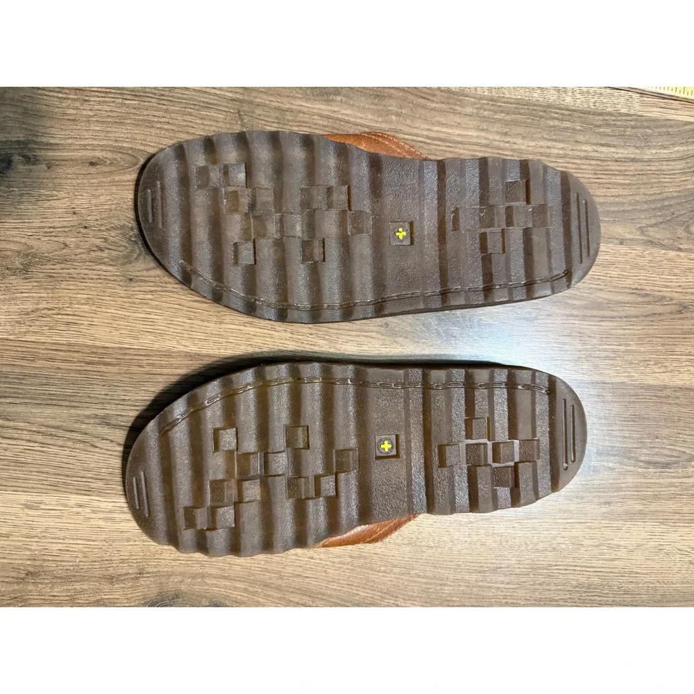 Dr. Martens Leather Flip Flops Mens 11 Brown Adult Thong Sandals Used Good